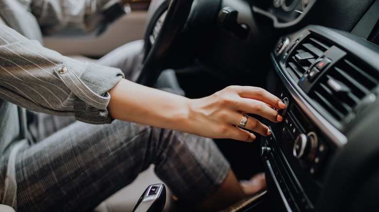 Close up of car dashboard