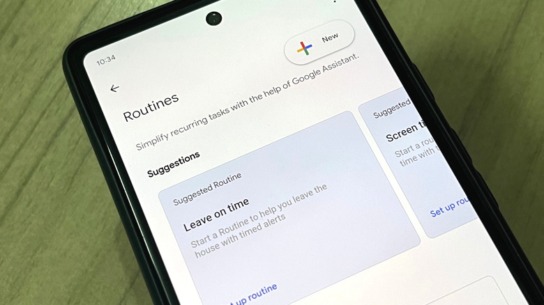 Google Assistant Routines setting menu