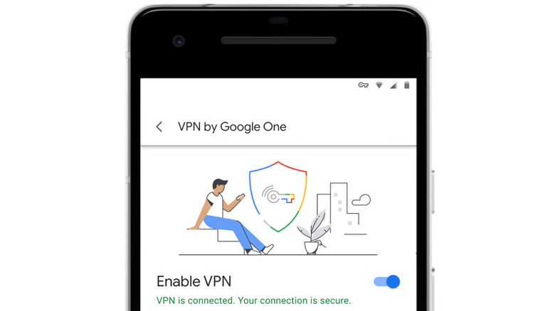 App screenshot of Google One VPN.