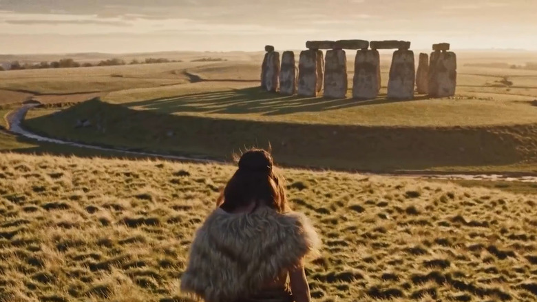 Holland America advert AI-generated image of Stonehenge with medieval person walking toward it