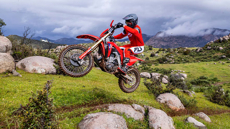 person riding honda crf450x