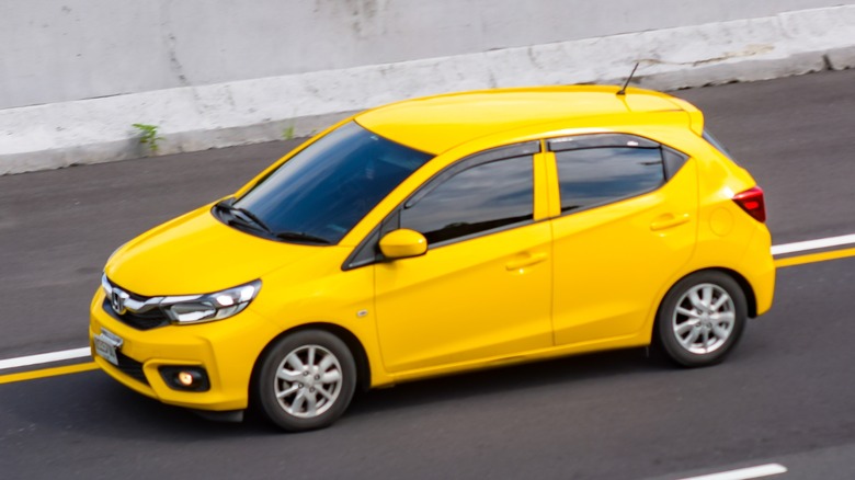 Yellow Honda Brio