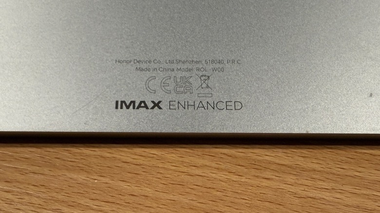 IMAX Enhanced logo on the back of the Honor V9 Pad