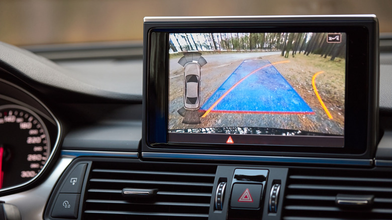 Camera system on car display