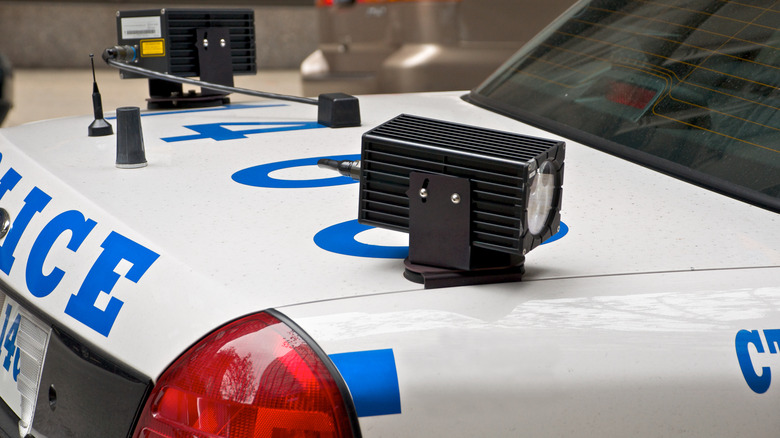 police car with license plate reader
