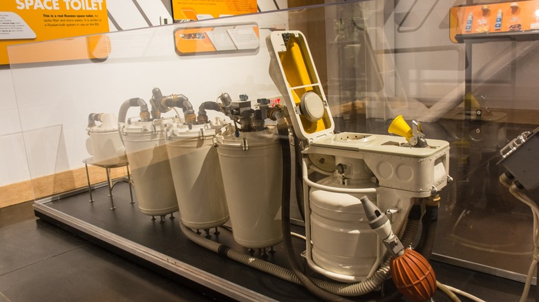 space toilet museum display