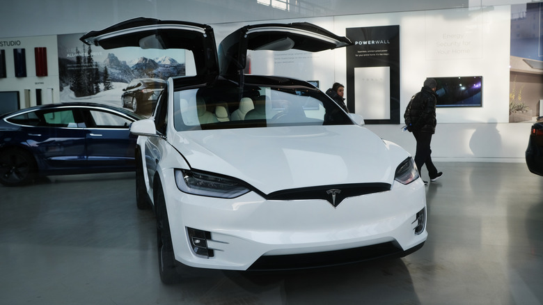 Tesla Model X doors ajar