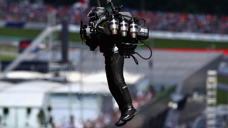 man flying with jetpack