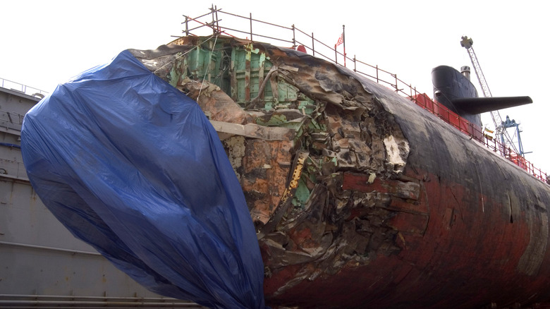 Crushed hull of USS San Francisco