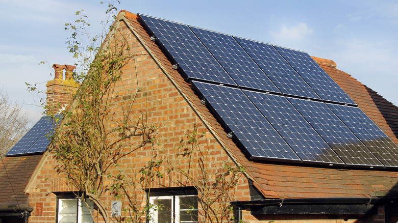 Solar panels on roof