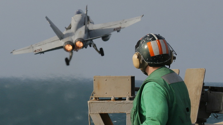 F/A-18 carrier catapult launch