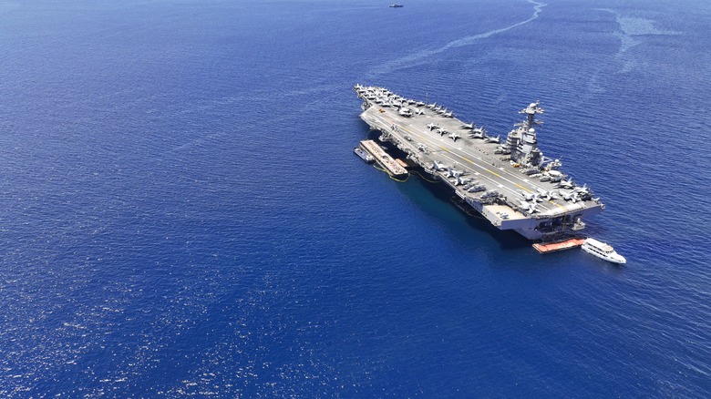 American aircraft carrier at sea