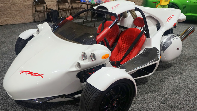 A parked white Campagna T-Rex