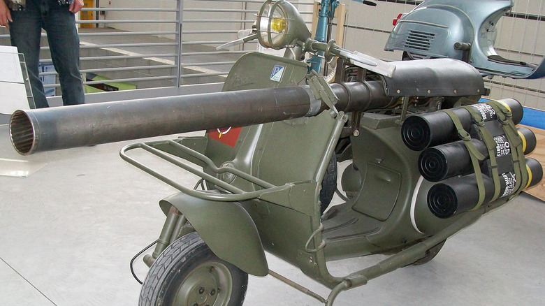 Museum display of Vespa 150 TAP