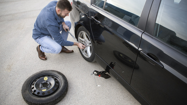 changing spare tire