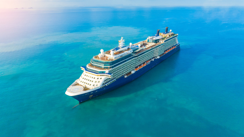 Cruise ship sailing in open water