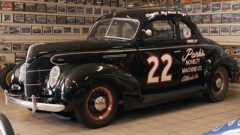 A replica of the 1939 Ford V8 Standard Coupe driven by Red Byron in the first NASCAR race on February 15, 1948.