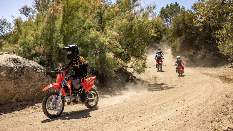 Person rides Honda's dirt bike