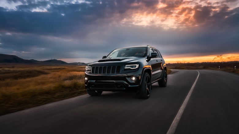 Trackhawk driving on road