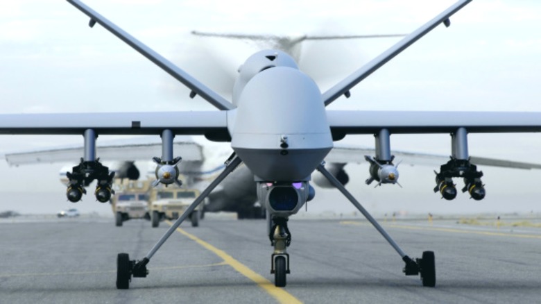 Armed MQ-9 Reaper on runway