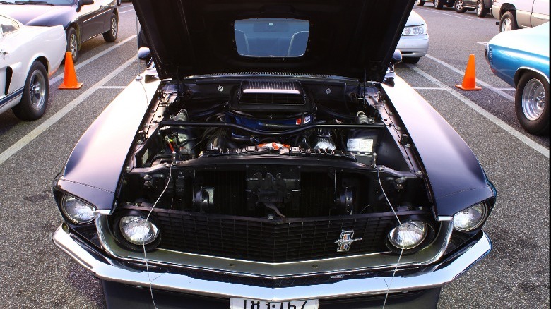 Picture of a Ford Mustang Cobra Jet engine bay.