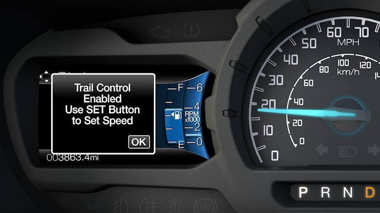 Ford Trail Control on the dashboard.