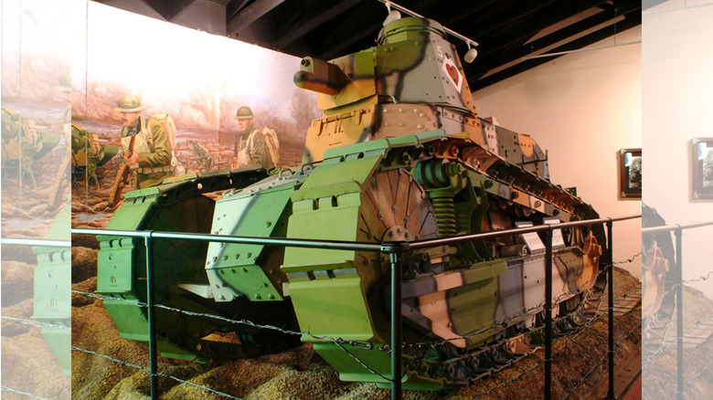 Five of Hearts Renault FT tank in a museum 