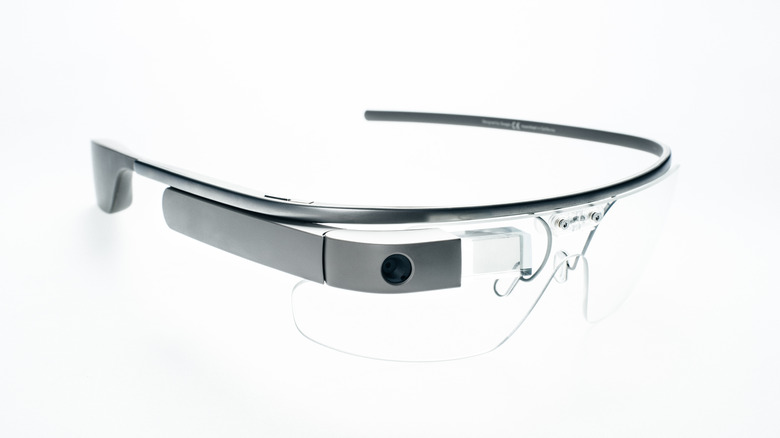 Google Glass on a white background