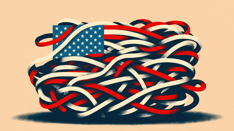 tangled american flag artwork