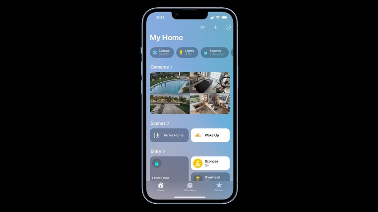 Main view Apple Home app