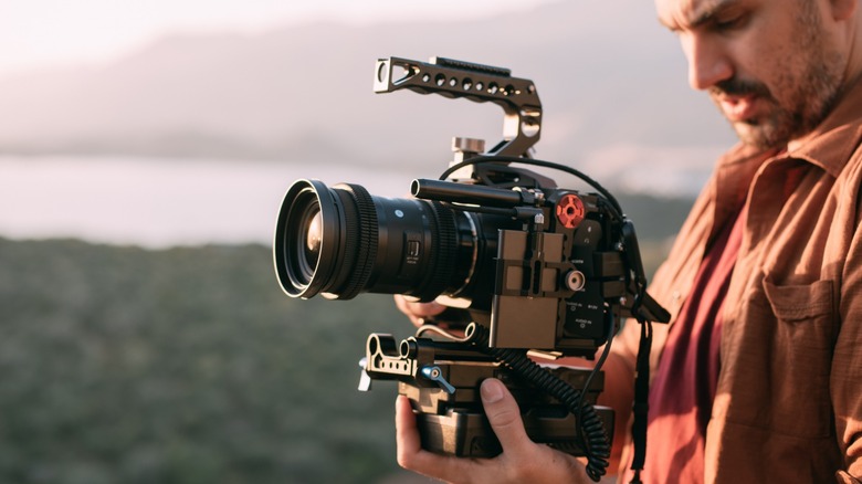 video camera in outdoor setting