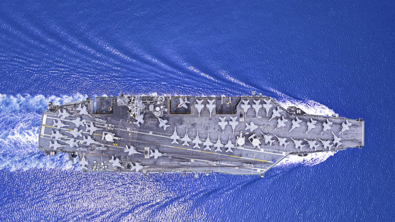 Aircraft carrier bird's eye view