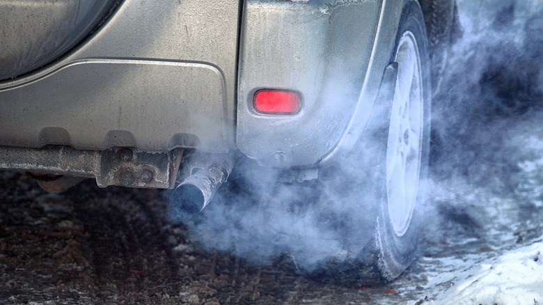 Car letting out exhaust