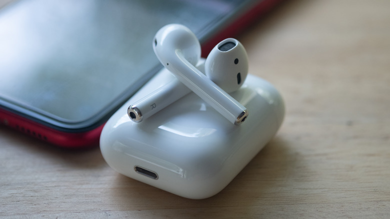 AirPods on case