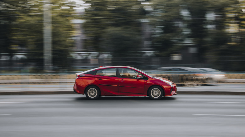 Prius driving on highway