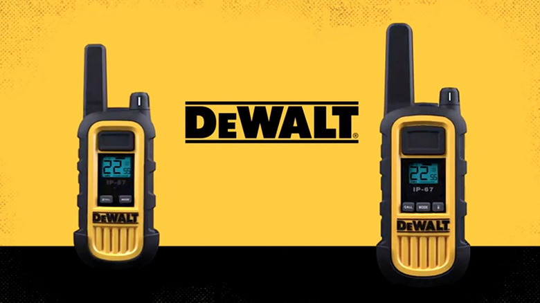 DeWalt Walkie-Talkie displayed with company logo