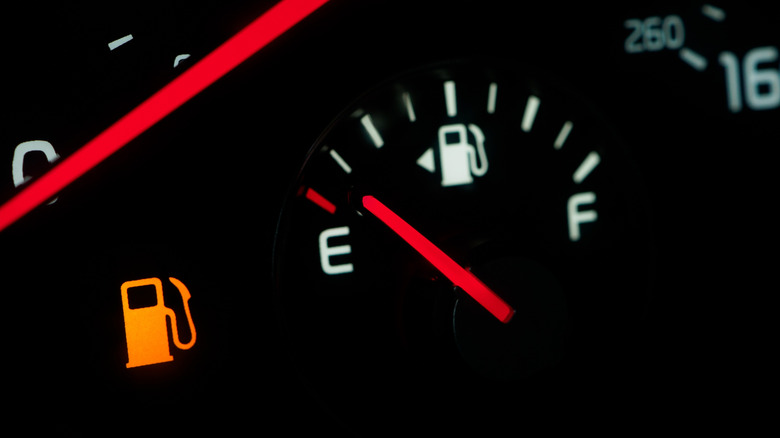 Fuel Gauge Showing Empty With Warning Light