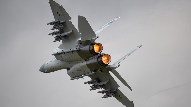 F-15 Eagle banking in flight