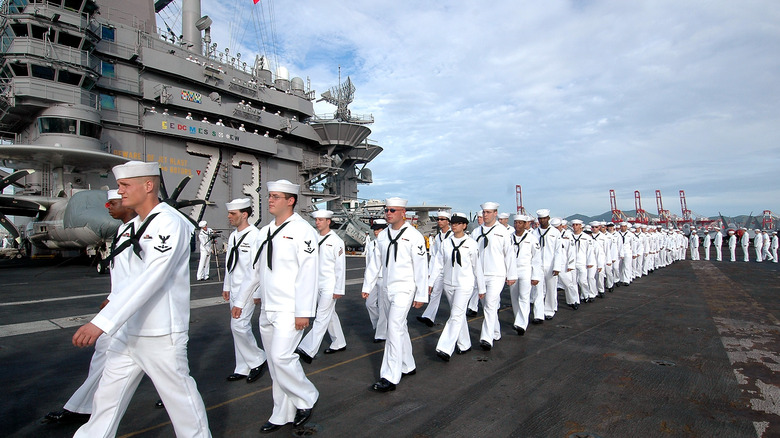 USS George Washington Sailors arriving