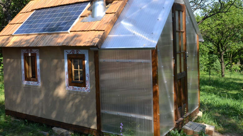 Tiny house with solar panels