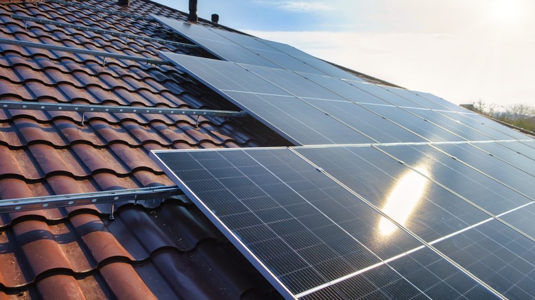 solar panels installed on roof