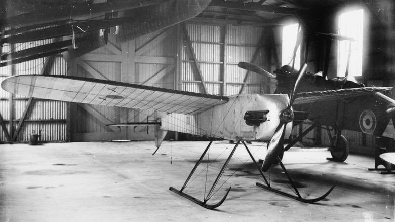 1917 British Aerial Target hangar parked