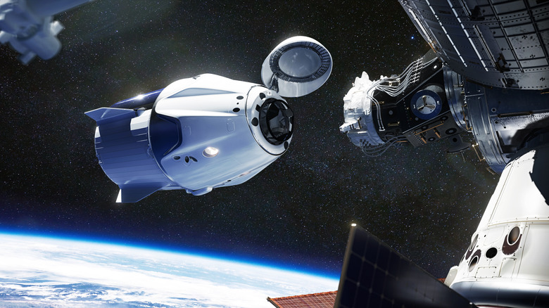 SpaceX ship docking with ISS