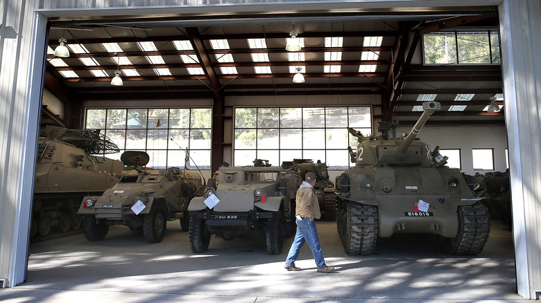 Several tanks in garage