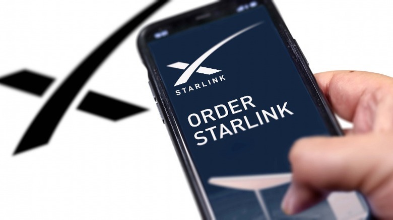 Starlink logo and mobile app