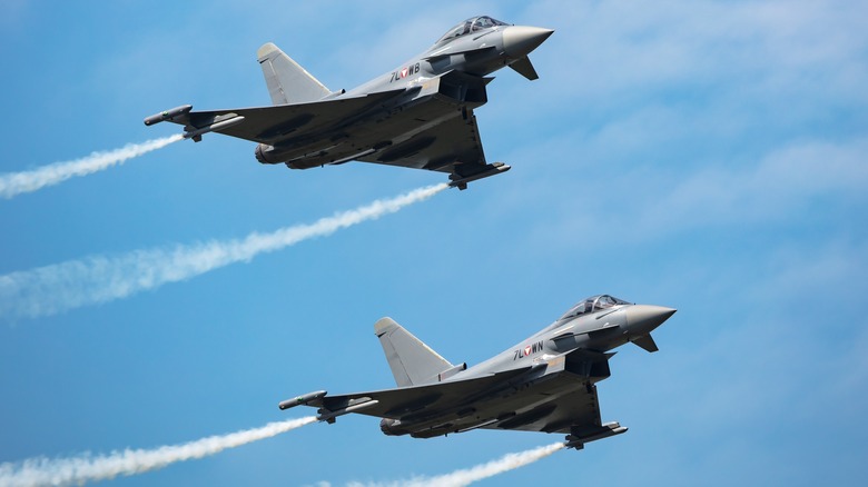 Eurofighter Typhoons leaving trails