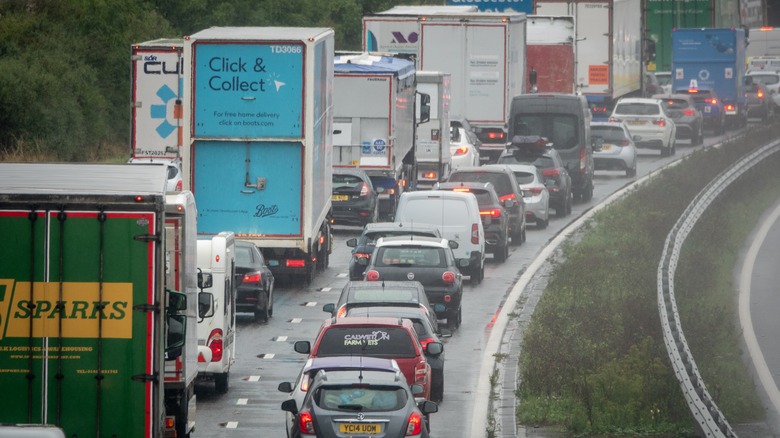 Gridlocked traffic