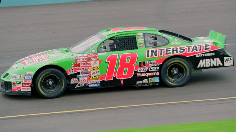 Bobby Labonte in the number 18 Pontiac Grand Prix NASCAR