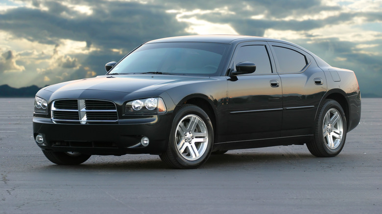 Black 2006 Dodge Charger parked