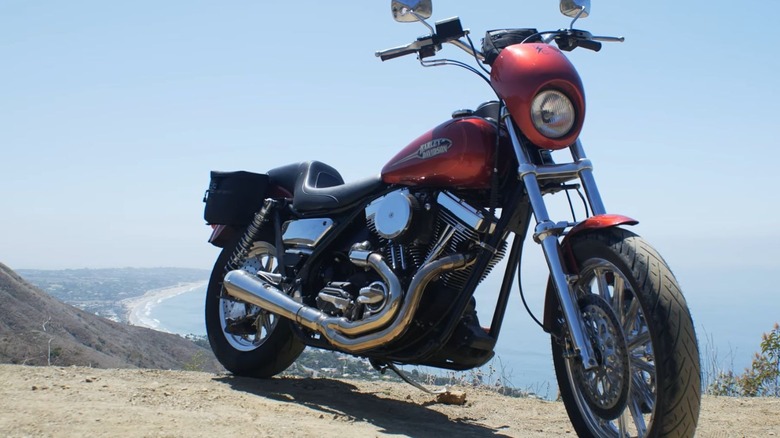 1992 Harley-Davidson FXR front view parked on the side of a road